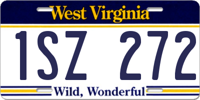 WV license plate 1SZ272