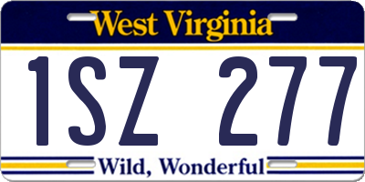 WV license plate 1SZ277
