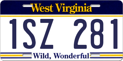 WV license plate 1SZ281