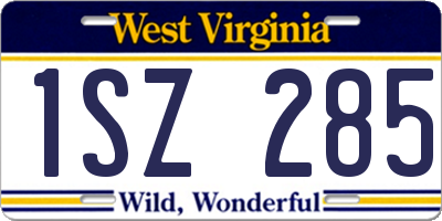 WV license plate 1SZ285
