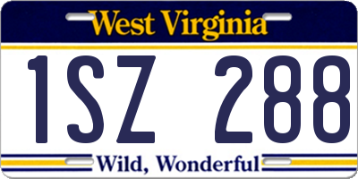 WV license plate 1SZ288