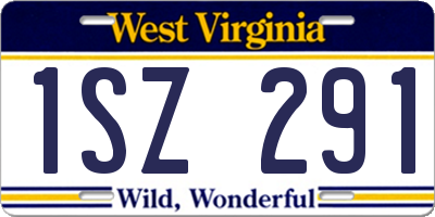 WV license plate 1SZ291