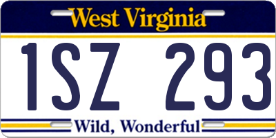 WV license plate 1SZ293