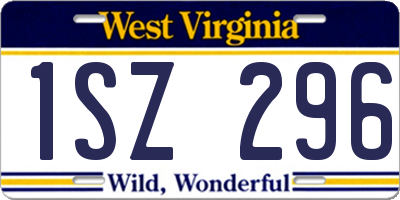 WV license plate 1SZ296