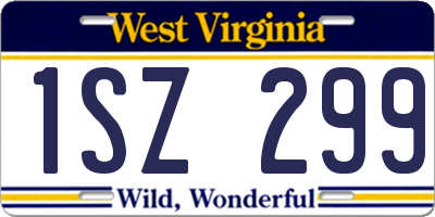 WV license plate 1SZ299