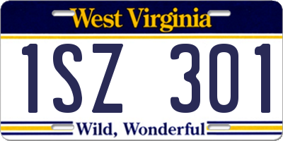 WV license plate 1SZ301