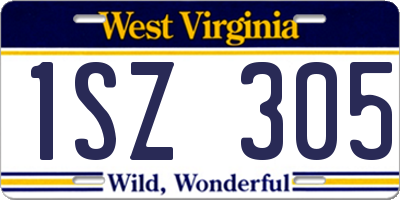 WV license plate 1SZ305