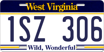 WV license plate 1SZ306