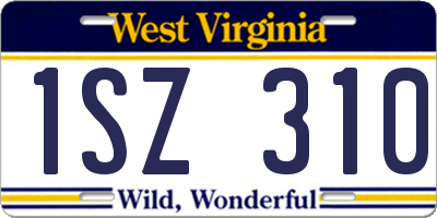 WV license plate 1SZ310