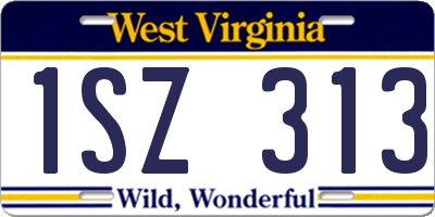 WV license plate 1SZ313