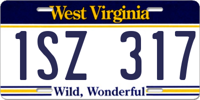 WV license plate 1SZ317
