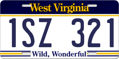 WV license plate 1SZ321