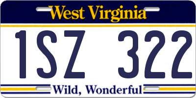 WV license plate 1SZ322