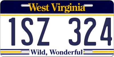 WV license plate 1SZ324