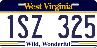 WV license plate 1SZ325