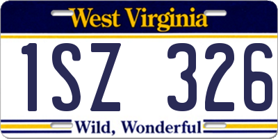 WV license plate 1SZ326