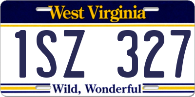 WV license plate 1SZ327