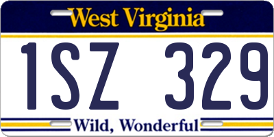 WV license plate 1SZ329