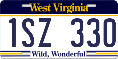 WV license plate 1SZ330