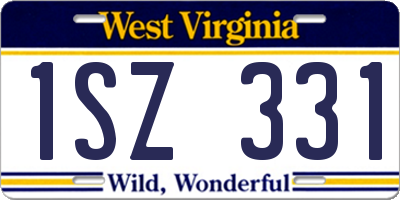 WV license plate 1SZ331