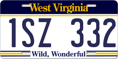 WV license plate 1SZ332