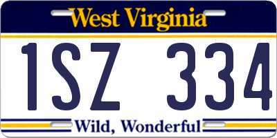 WV license plate 1SZ334