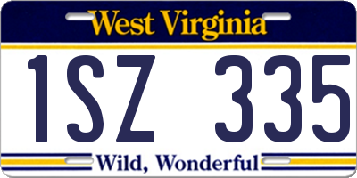 WV license plate 1SZ335