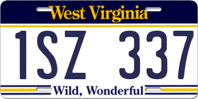 WV license plate 1SZ337