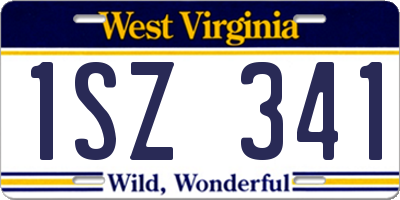 WV license plate 1SZ341