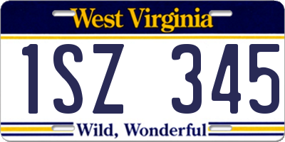 WV license plate 1SZ345
