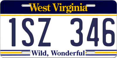 WV license plate 1SZ346