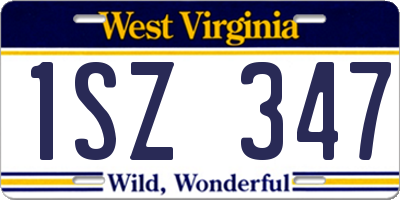 WV license plate 1SZ347