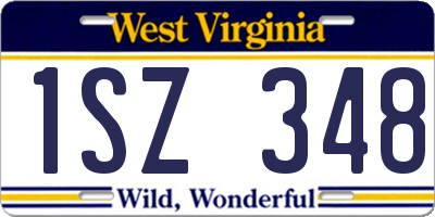 WV license plate 1SZ348