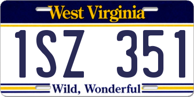WV license plate 1SZ351