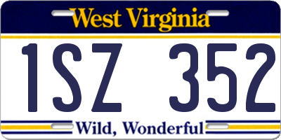 WV license plate 1SZ352