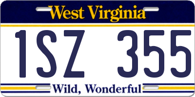 WV license plate 1SZ355