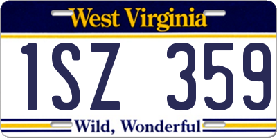 WV license plate 1SZ359