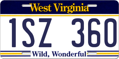 WV license plate 1SZ360