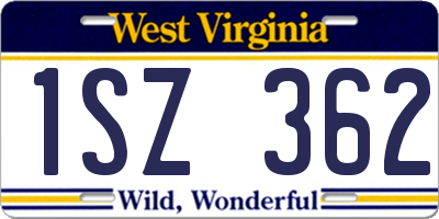 WV license plate 1SZ362