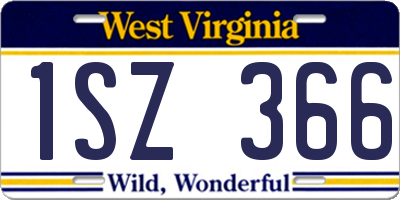 WV license plate 1SZ366