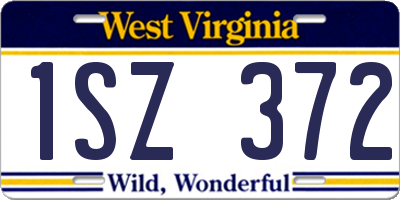 WV license plate 1SZ372