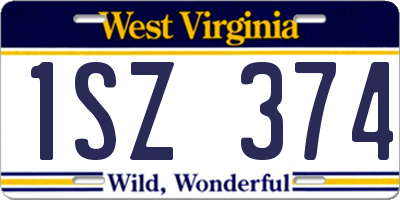 WV license plate 1SZ374