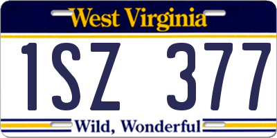 WV license plate 1SZ377