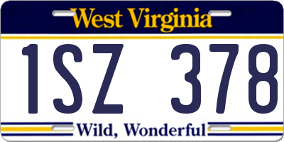 WV license plate 1SZ378