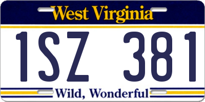 WV license plate 1SZ381