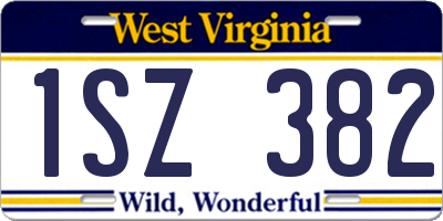 WV license plate 1SZ382