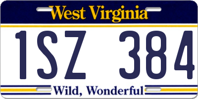 WV license plate 1SZ384