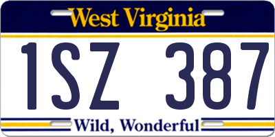 WV license plate 1SZ387