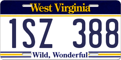 WV license plate 1SZ388