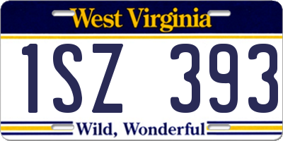 WV license plate 1SZ393